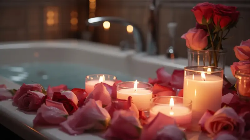 Rose petal bath