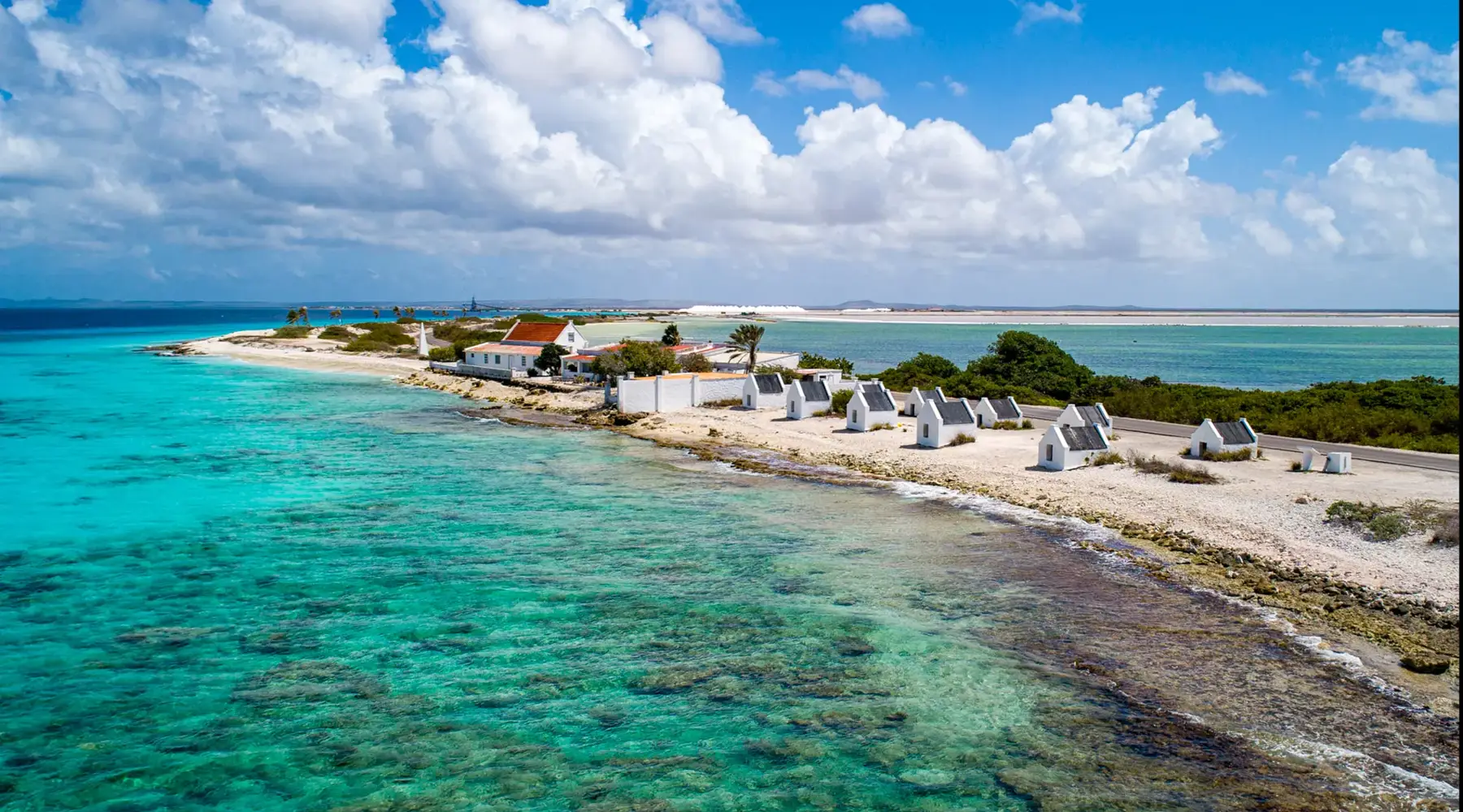 White slave huts on Bonaire
