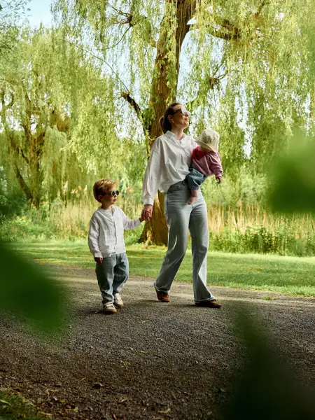 Family walk in the park near Hotel Gent