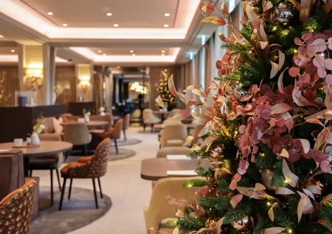 Christmas tree in restaurant