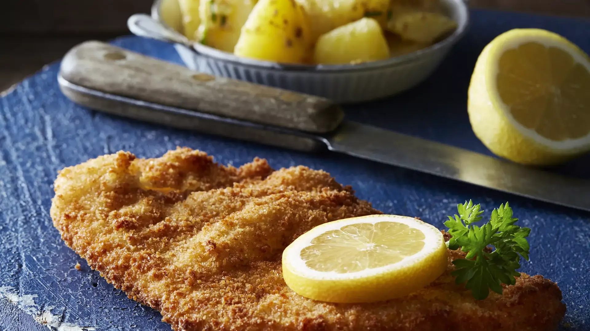 Schnitzel in the restaurant