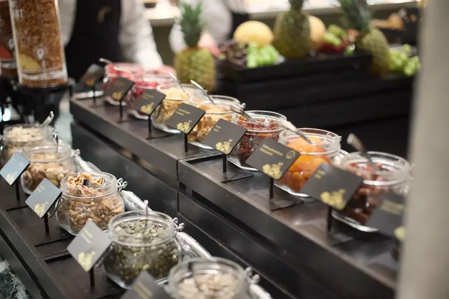 healthy grains and nuts on the buffet at Hotel Gent