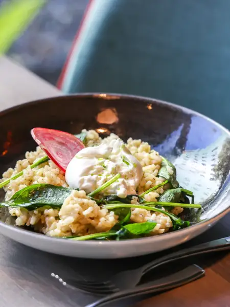 Risotto op een brood 