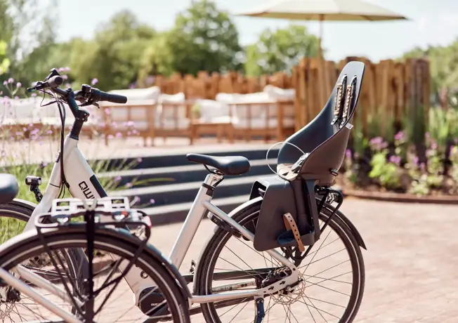 Fietsen die gestald staan