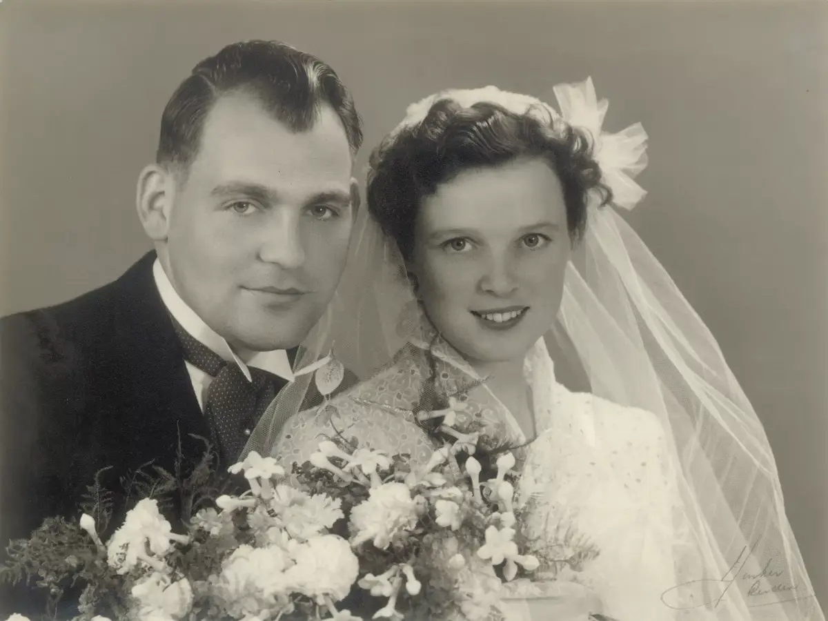 Wedding photo of Gerrit and Toos van der Valk