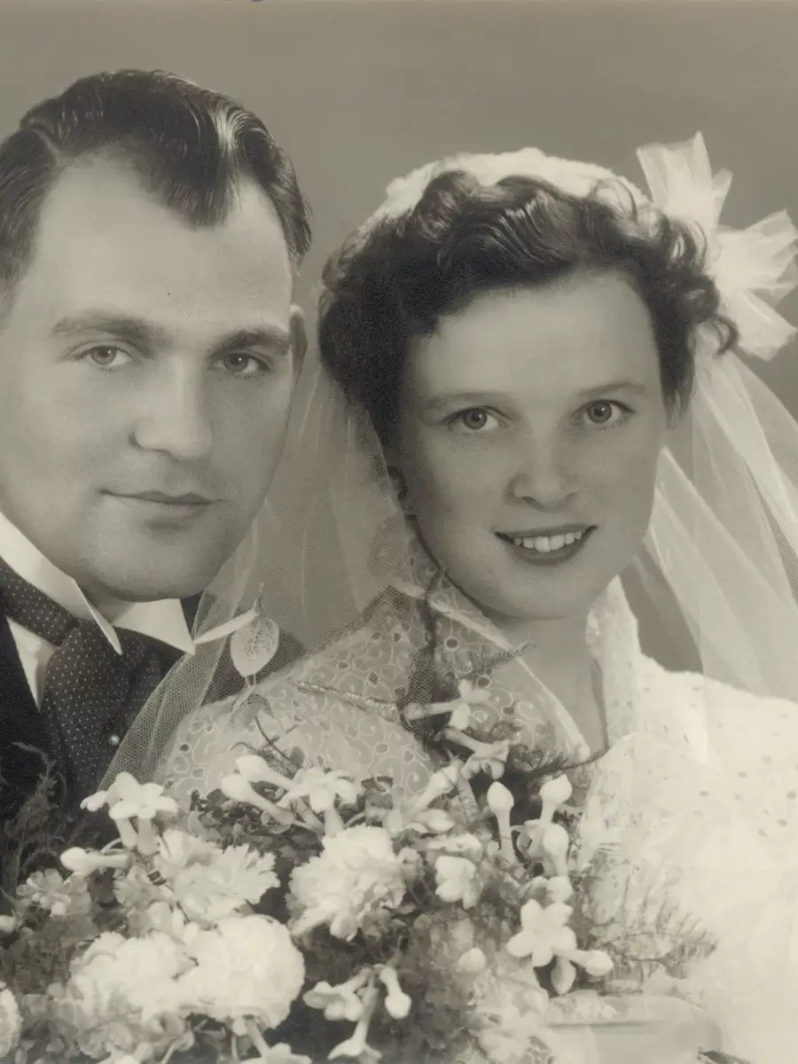 Trouwfoto van Gerrit en Toos van der Valk