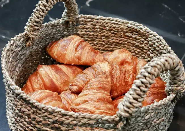 Croissants in a basket