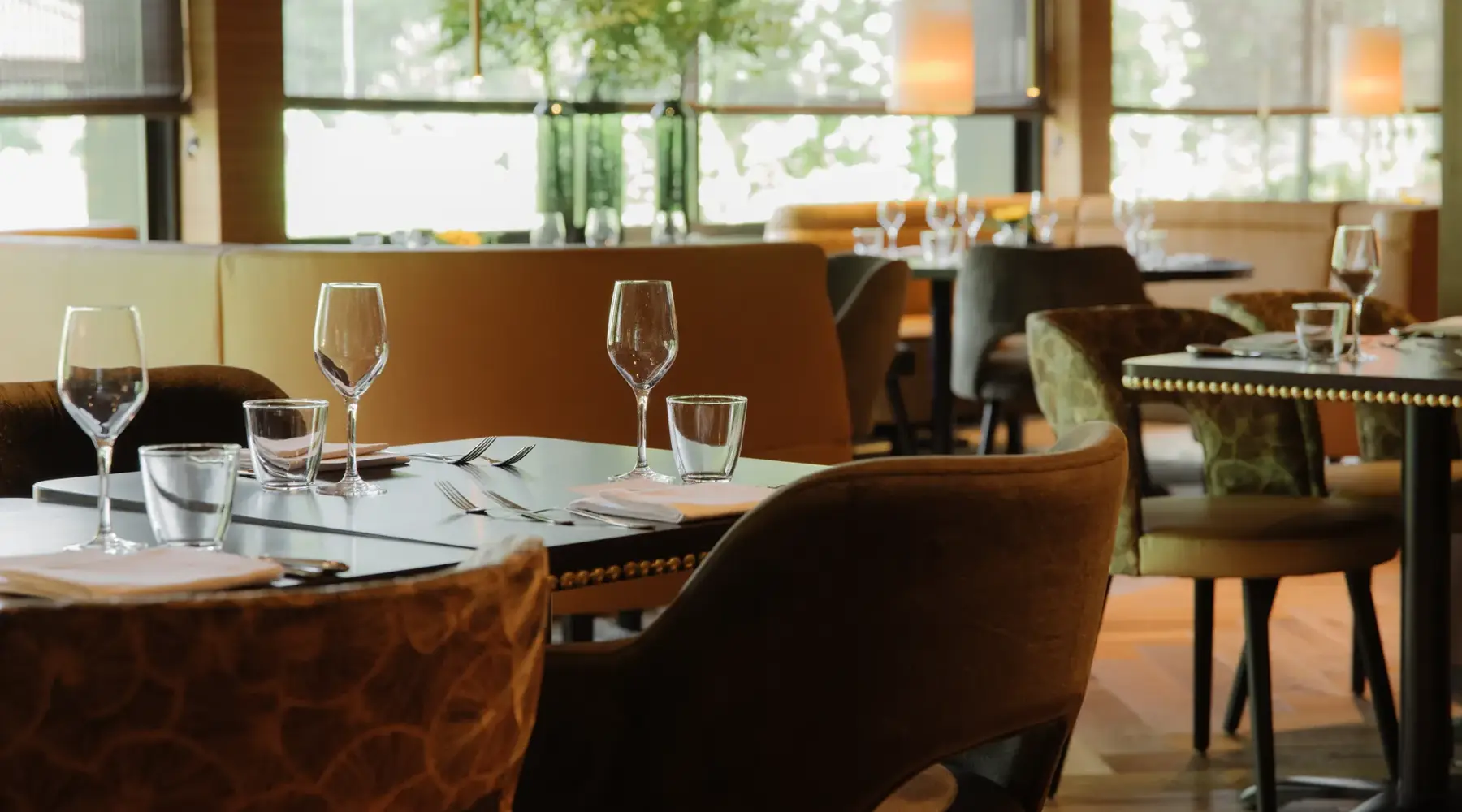 Restaurant with set tables