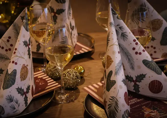 Christmas table at hotel