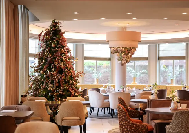 Restaurant in kerstsfeer
