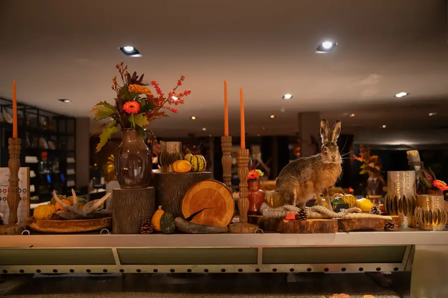 Game Buffet with autumn decorations