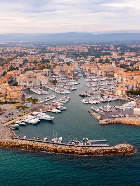 Aerial photo of the port of Fréjus