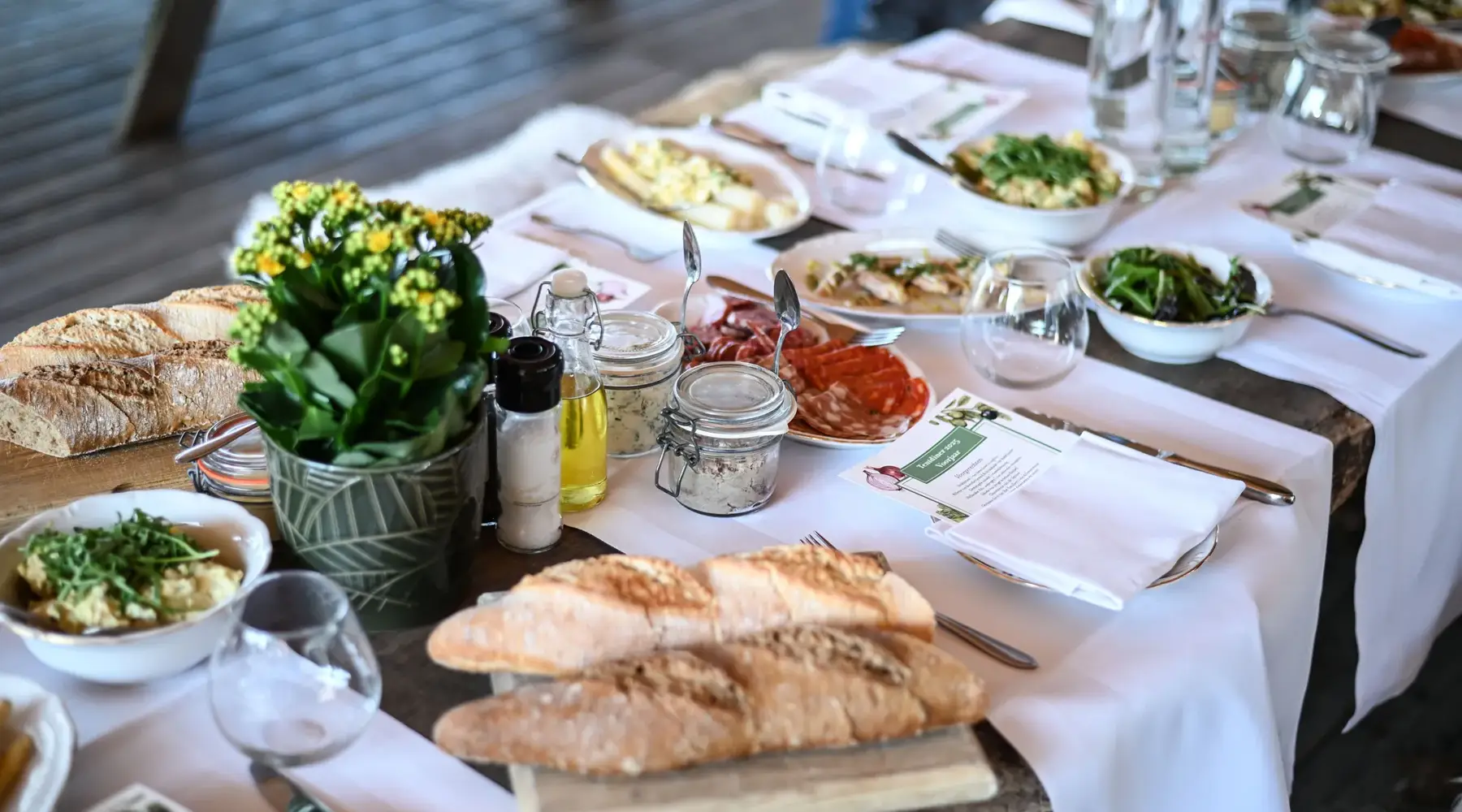 Richly filled table with culinary food