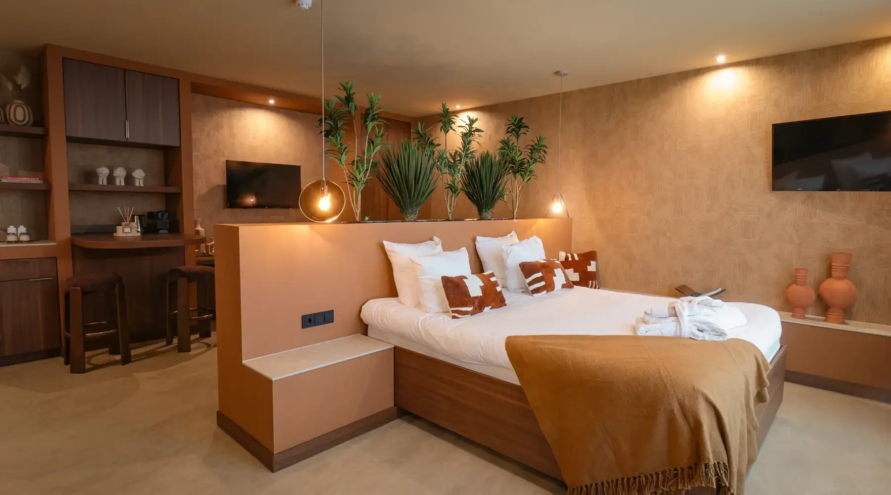 Bed in desert suite