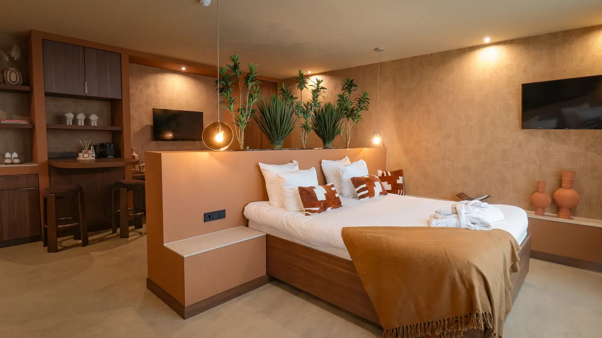 Bed in desert suite
