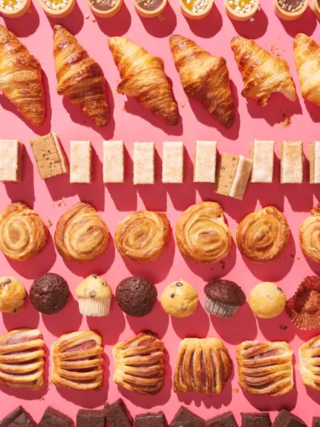 Breakfast pastries on the table 