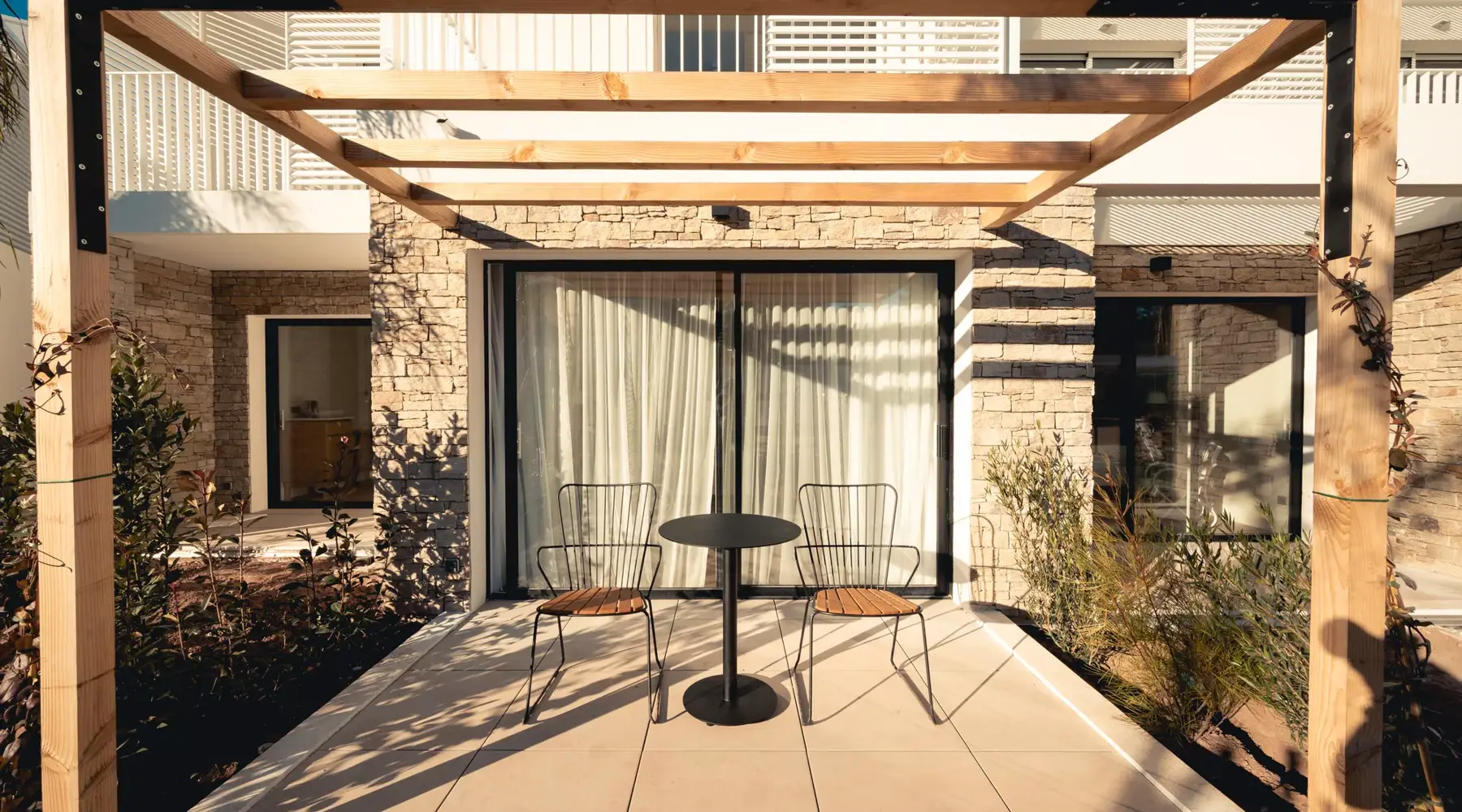 Terrasse d'une chambre supérieure de l'Hôtel Bloom