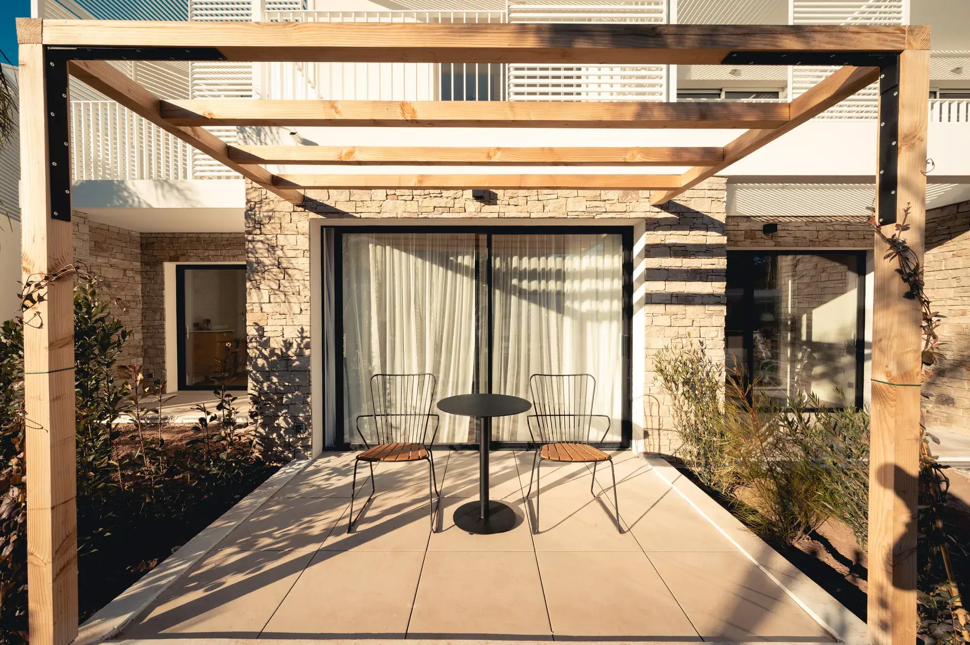 Terrasse d'une chambre supérieure de l'Hôtel Bloom