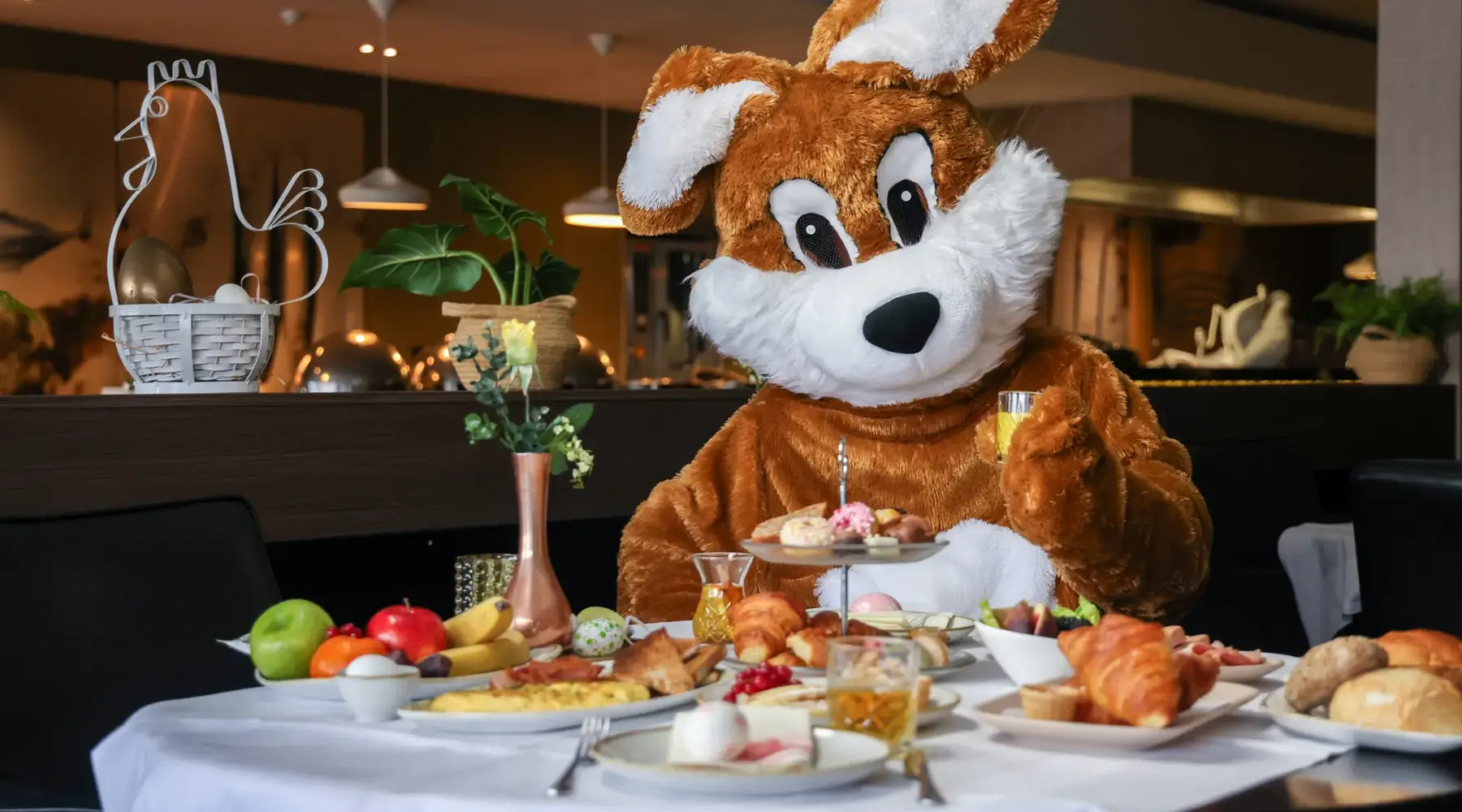 Easter Bunny at the Easter brunch