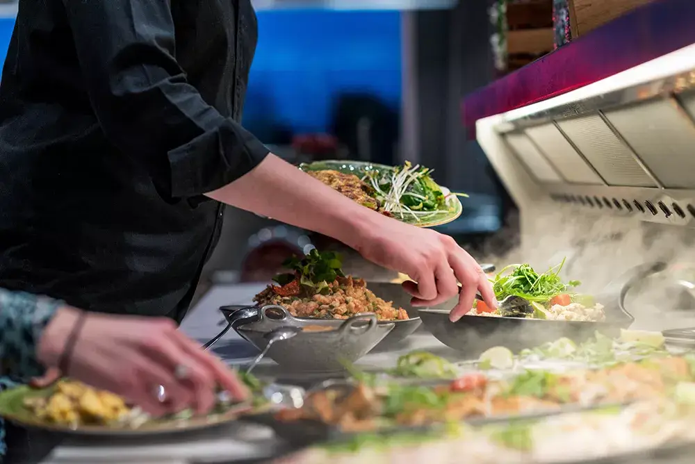 Speisen vom Buffet