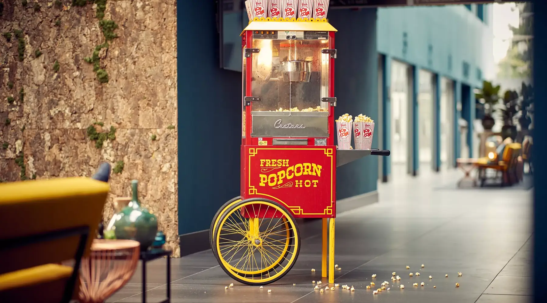 Popcornmaschine in einem Kino