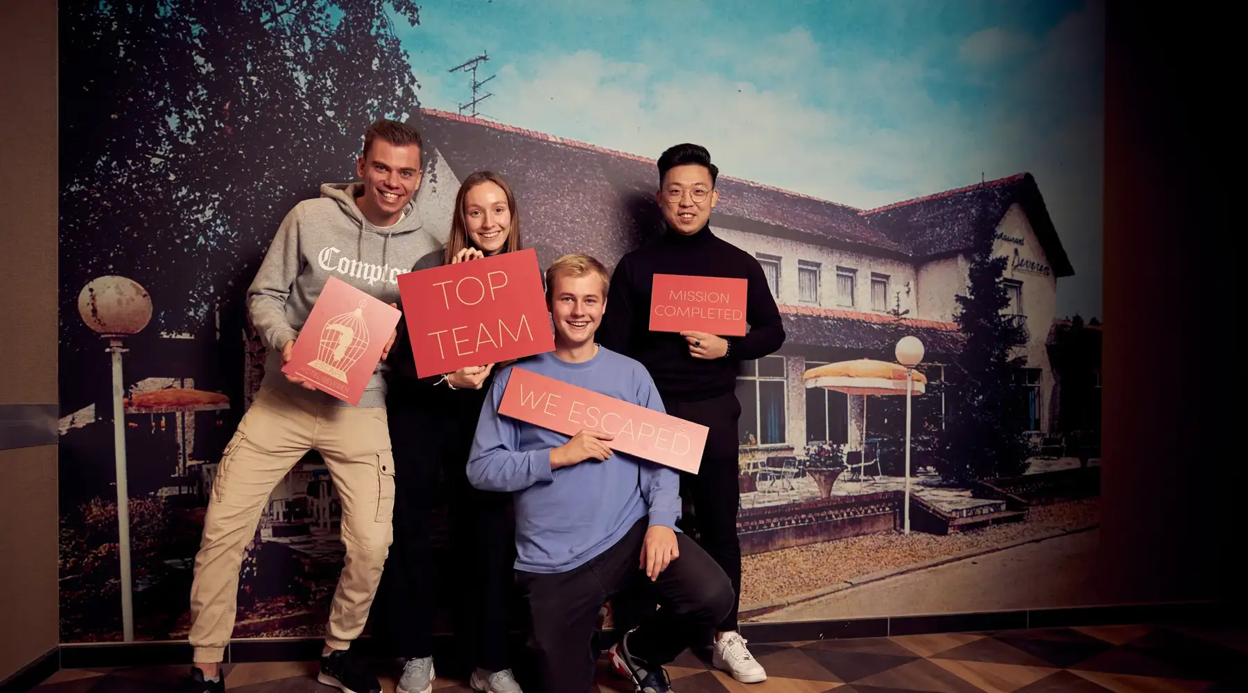 Colleagues escaped from an escape room.