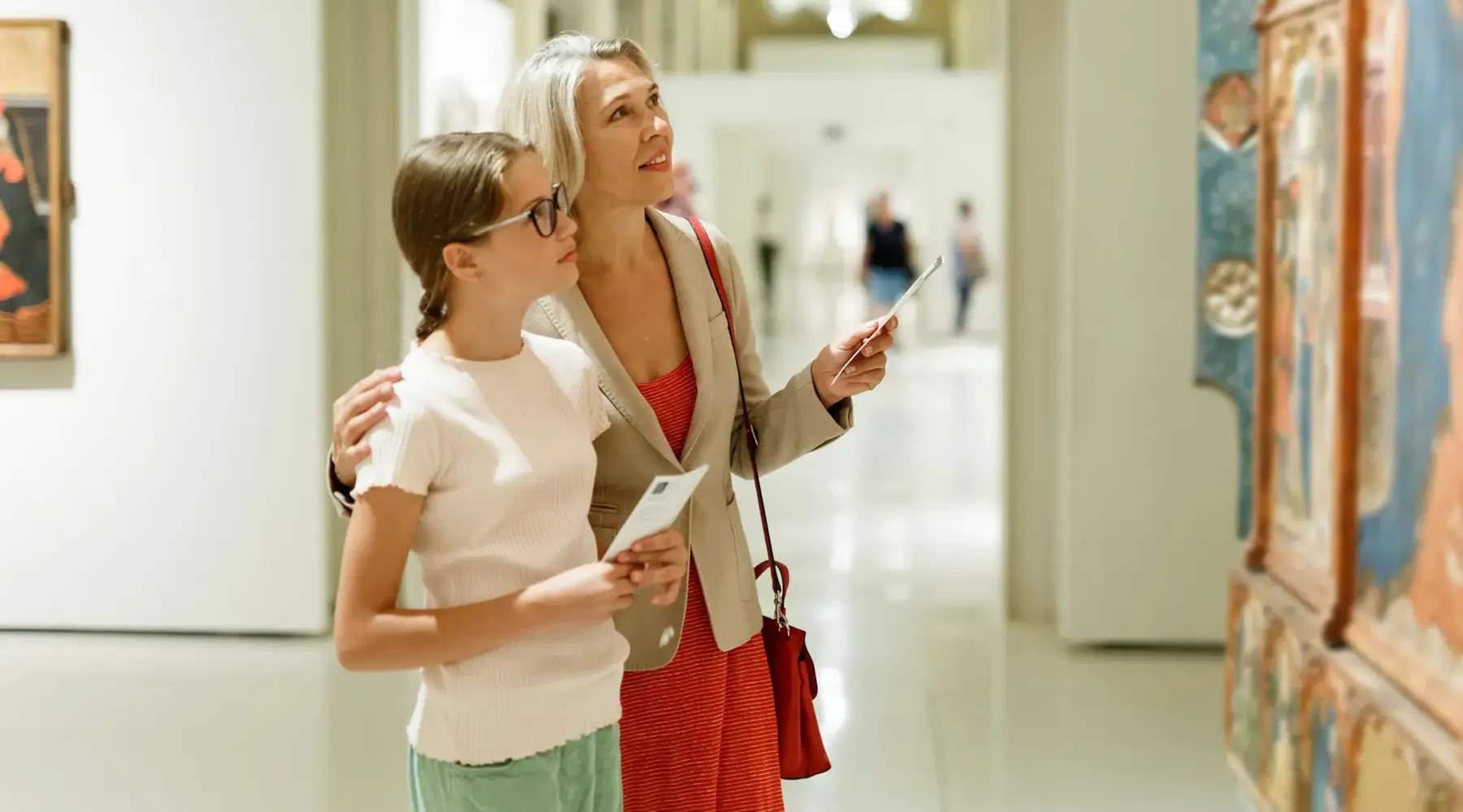Visitors in a museum