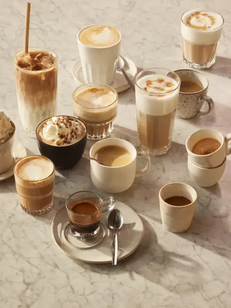 All kinds of coffee on the table
