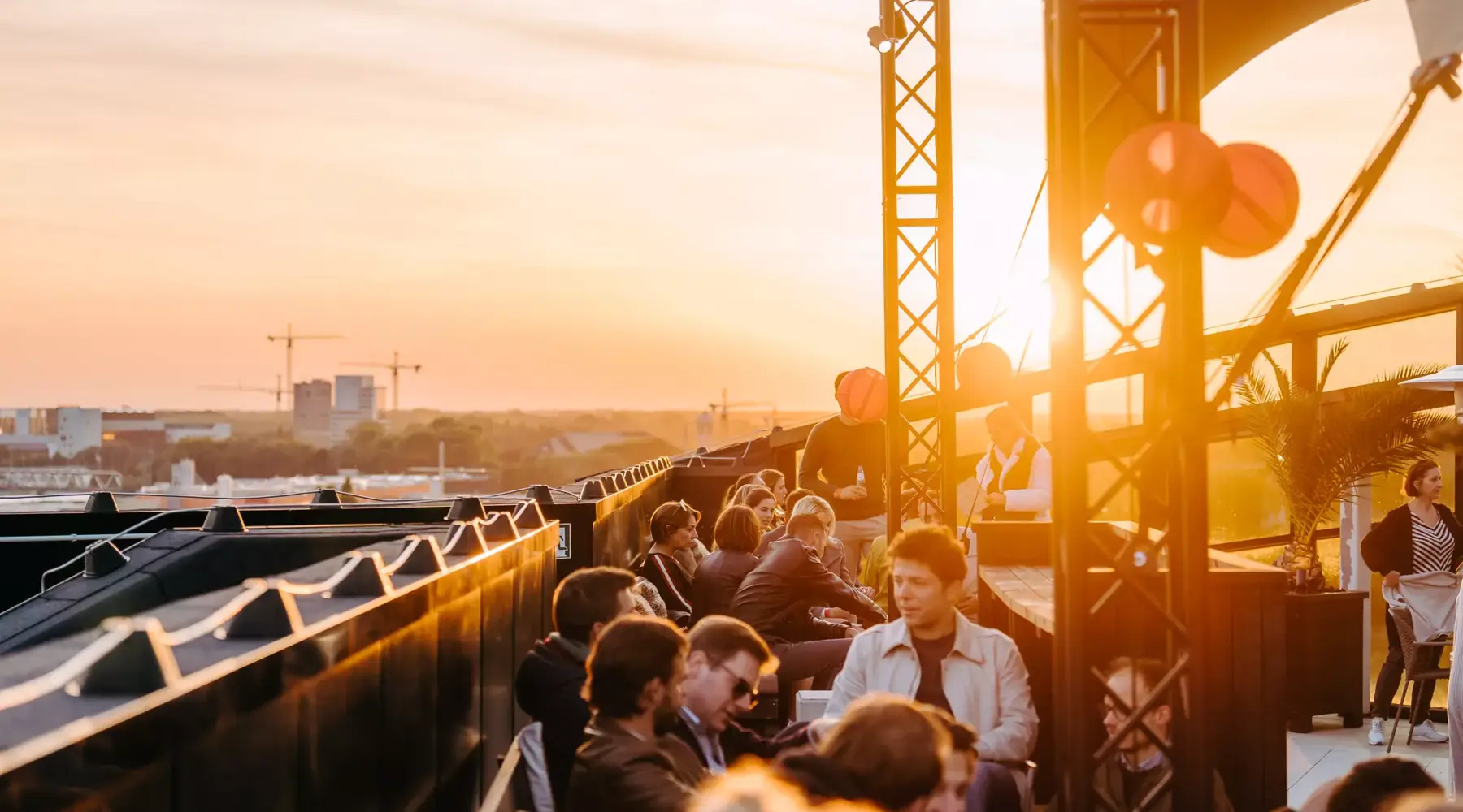 Après le travail à Gand au coucher du soleil