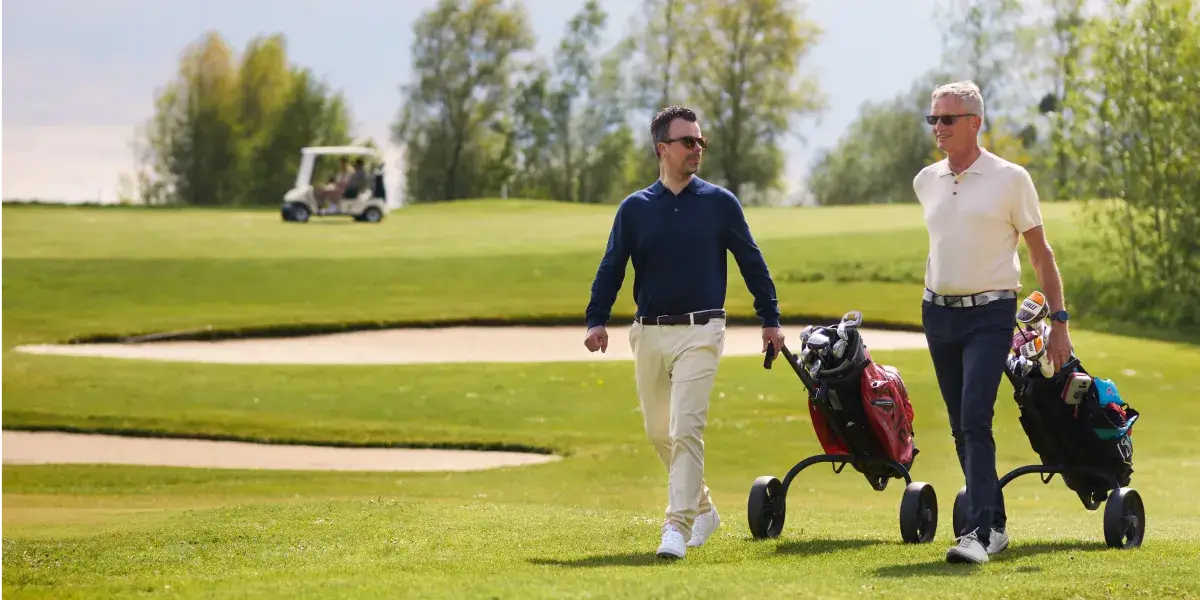 Two men on the golf course