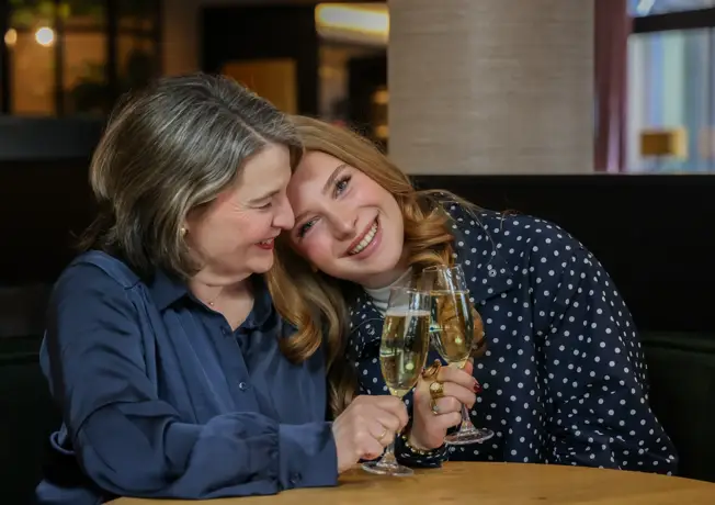 two chickens on the floor