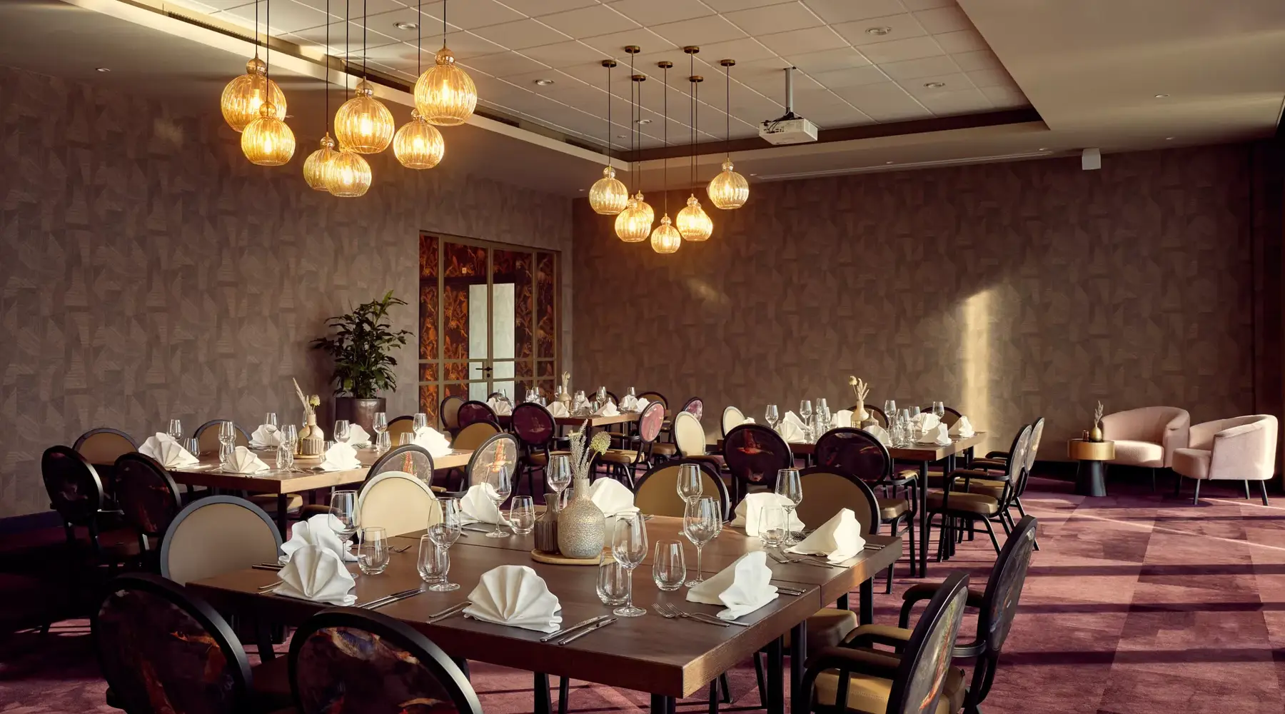 Set tables in meeting room