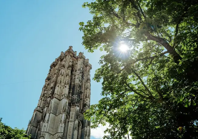 Meeting room with tables and chairs