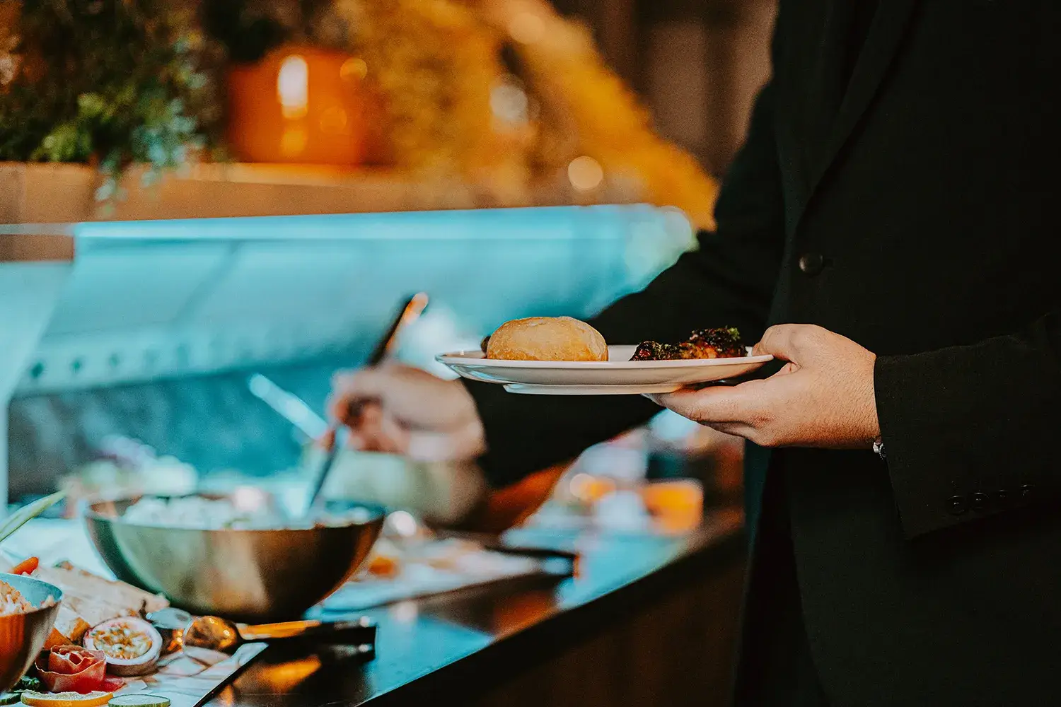 Buffetlunch à volonté in ons restaurant in Waterloo: ruime keuze aan warme en koude gerechten.