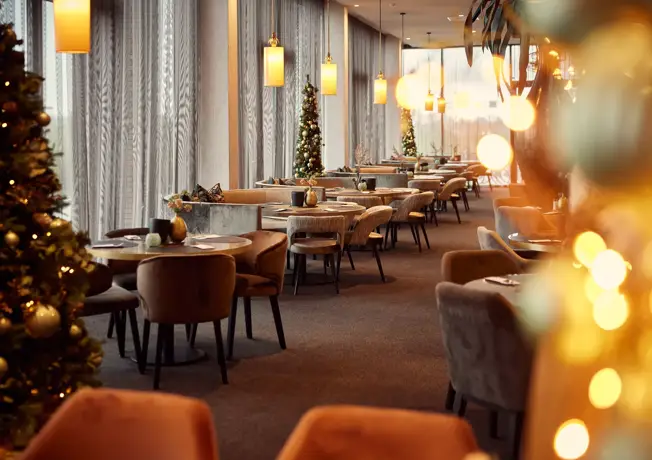 ontbijt met kerstversiering