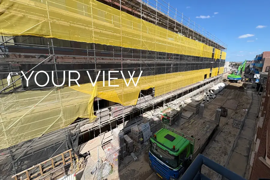 Jouw uitzicht vanuit een standaard kamer met construction view