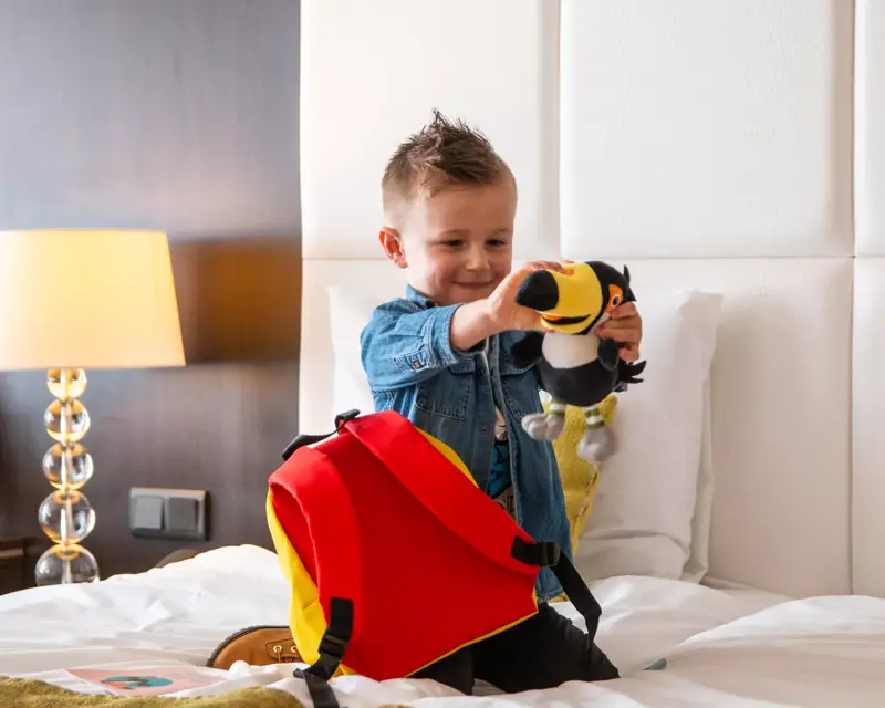 A child with Valk Kids Package at Hotel Volendam