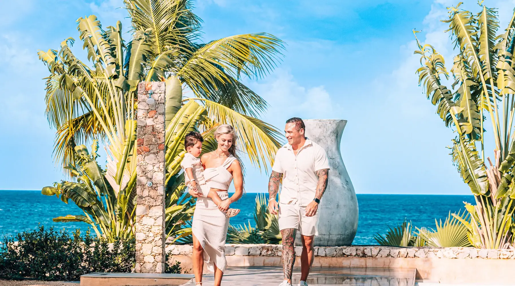 Father, mother, and son at Resort Bonaire