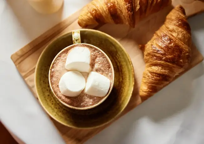 Warme chocomelk in Hotel Gent