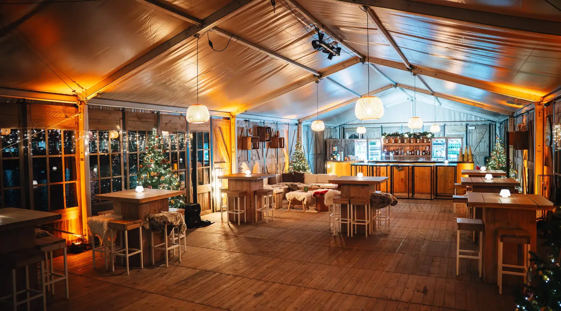 Overzichtsfoto van de winterbar