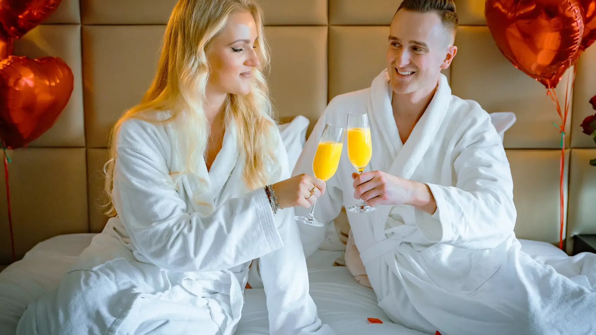 Valentine's Day couple in bed