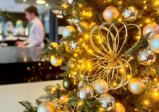 Kerstboom en receptie