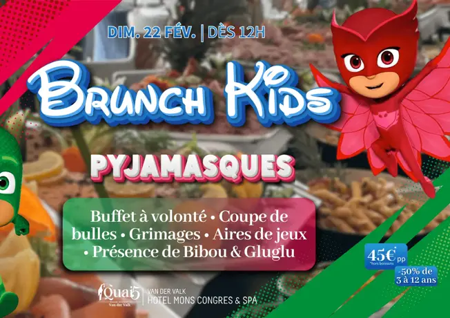 Brunch Pyjamasques au Quai5 Mons | Animation enfants
