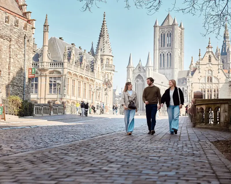 Center of Ghent with old buildings