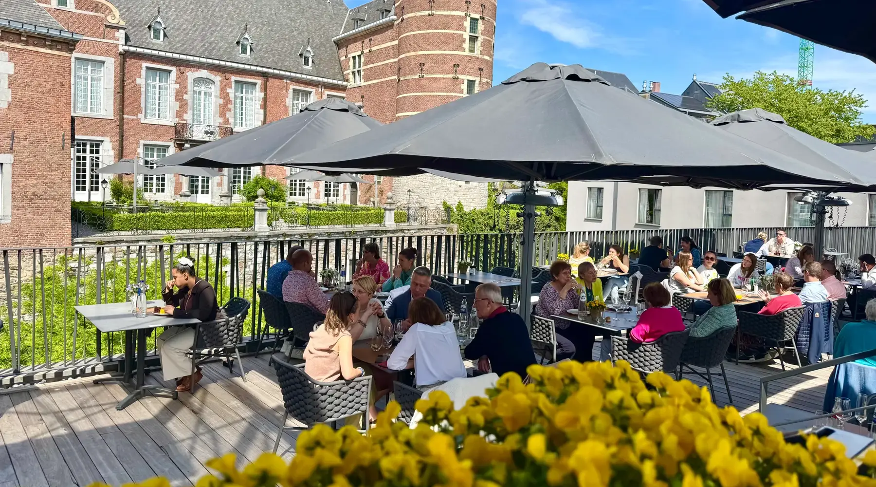 Rooftop terrace at Hotel Sélys Liège