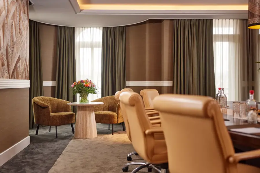 Detailfoto van een zitje in de Dahlia Boardroom