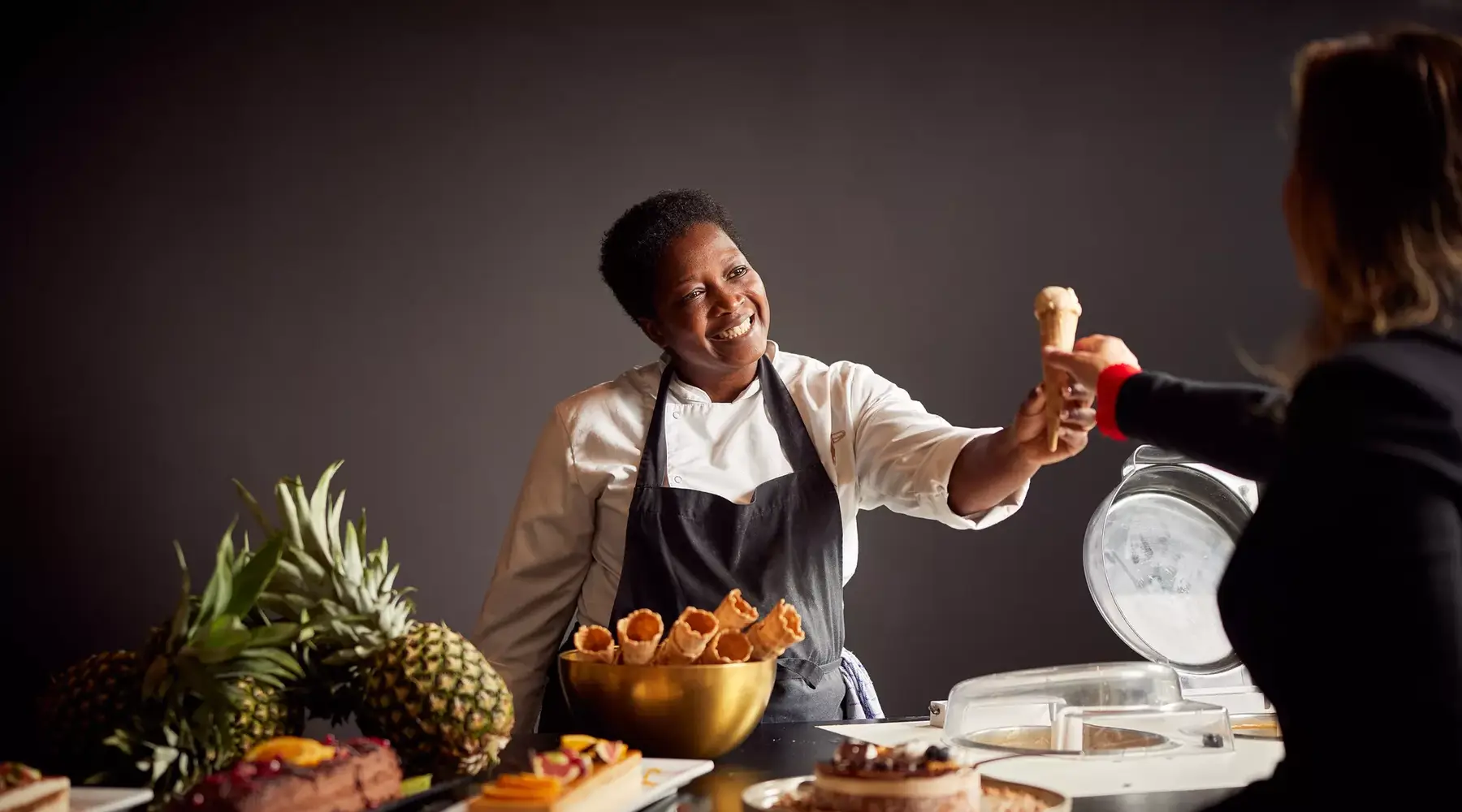 Hospitality and live cooking at Restaurant Catharina