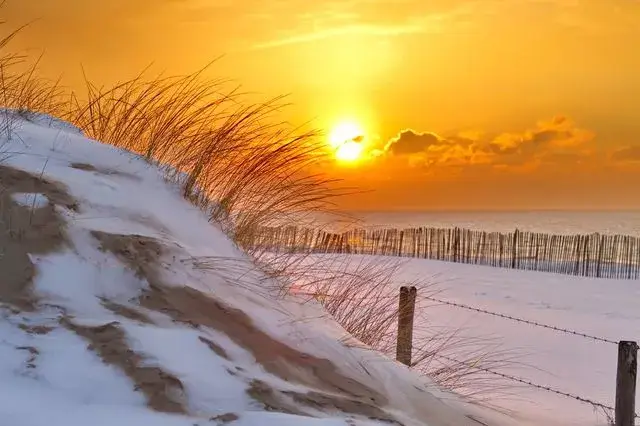 Tijdens de winter wandelen in Noordwijk
