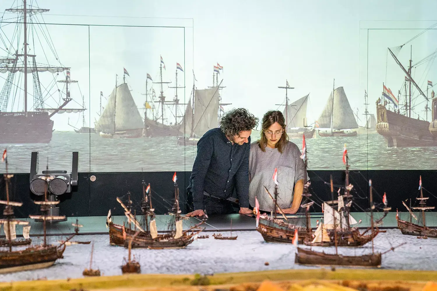 Two people at the Maritime Museum