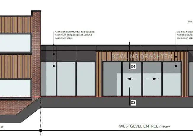 Bowling bouw tekening